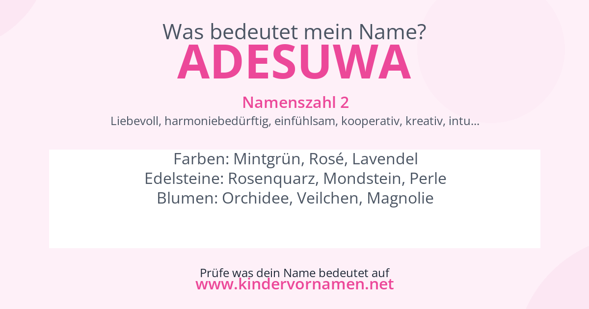 Was bedeutet der Name Adesuwa?