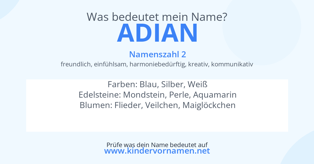 Was bedeutet der Name Adian?