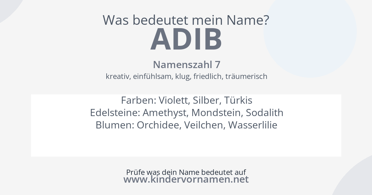 Was bedeutet der Name Adib?