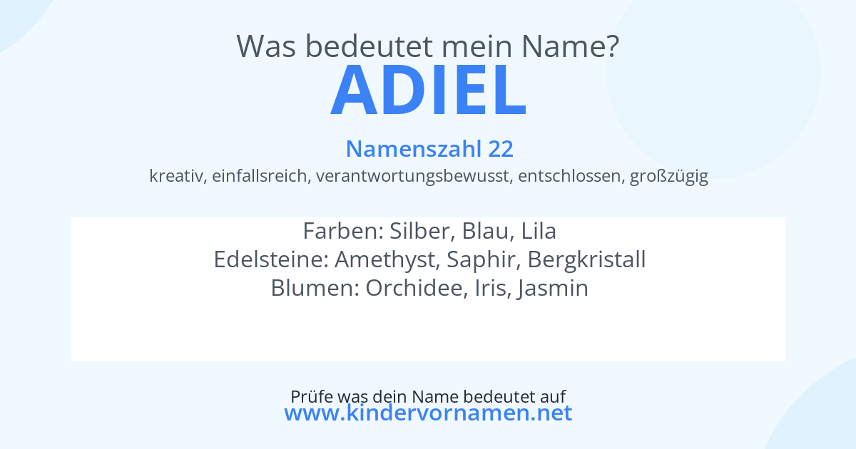Was bedeutet der Name Adiel?
