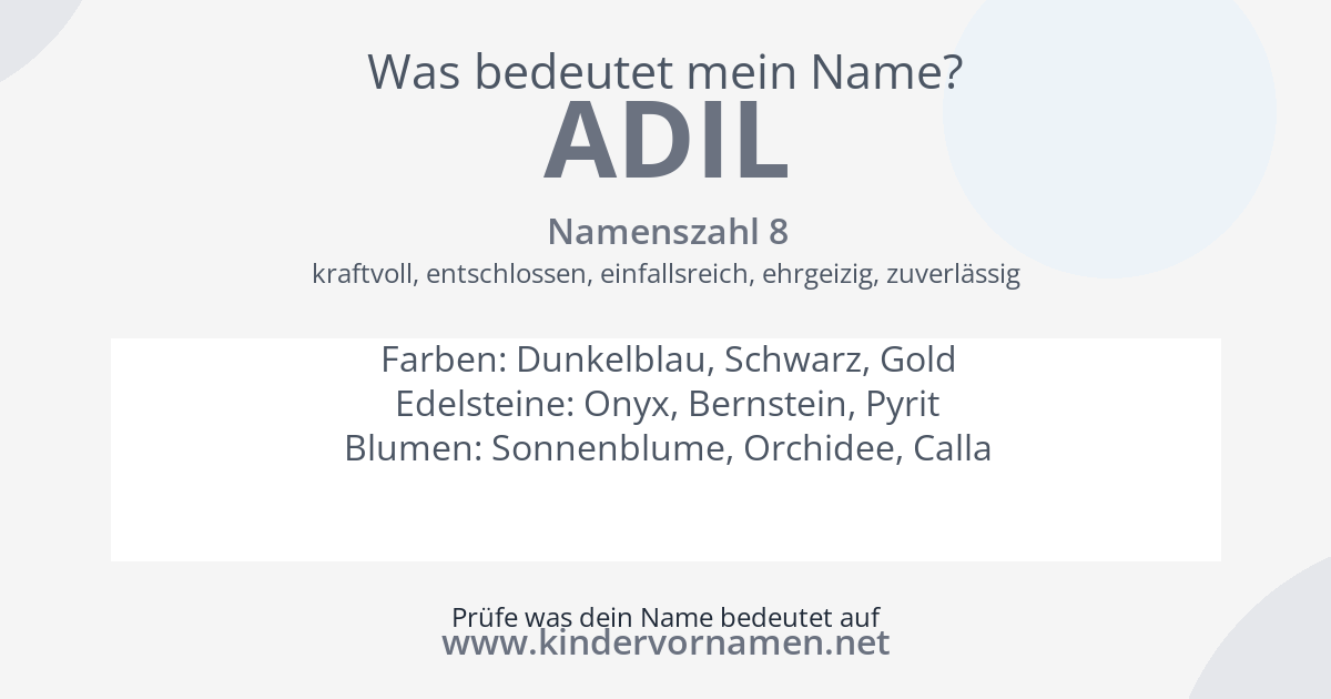 Was bedeutet der Name Adil?