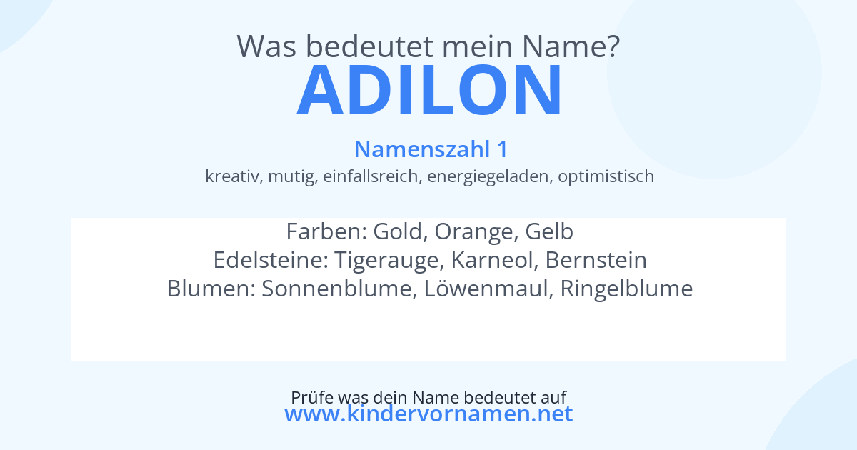 Was bedeutet der Name Adilon?