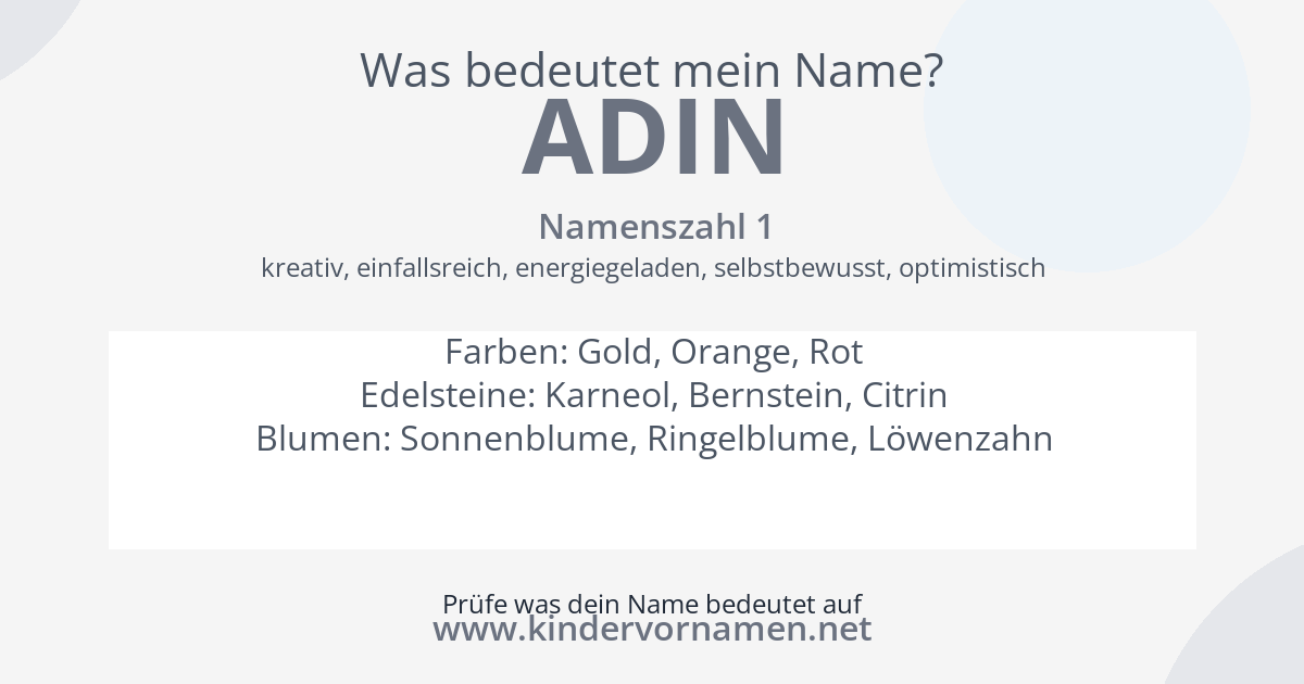 Was bedeutet der Name Adin?