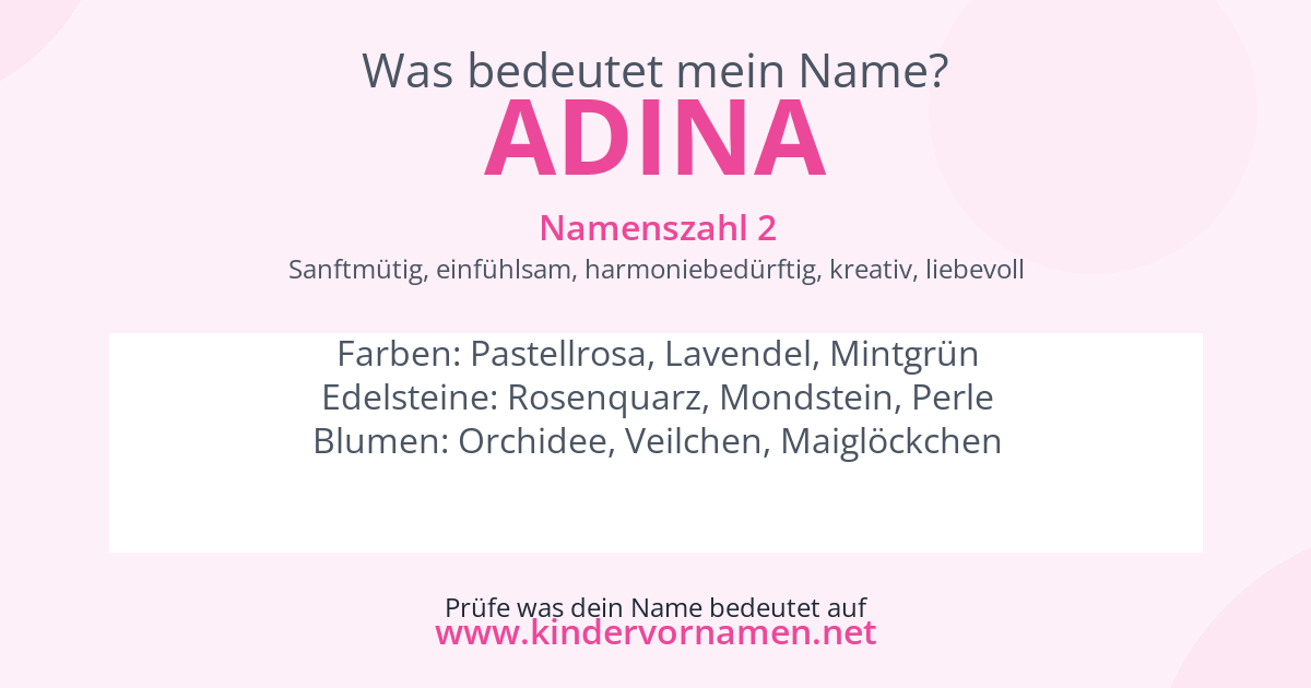 Was bedeutet der Name Adina?
