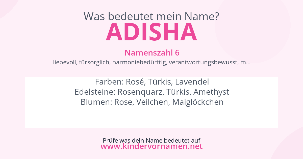 Was bedeutet der Name Adisha?