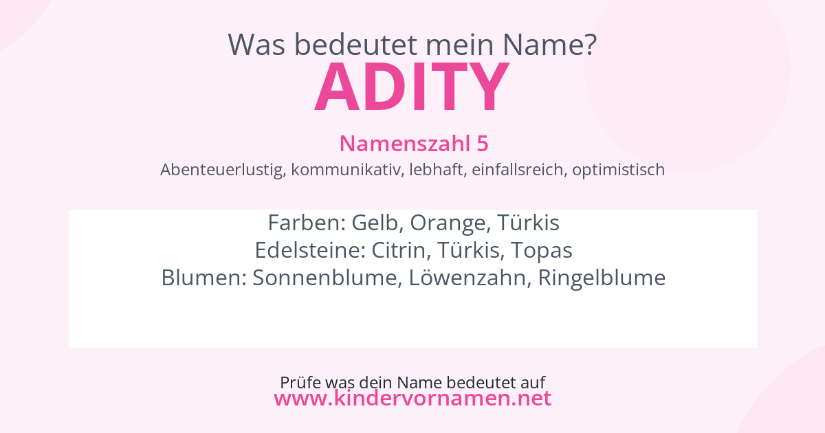 Was bedeutet der Name Adity?