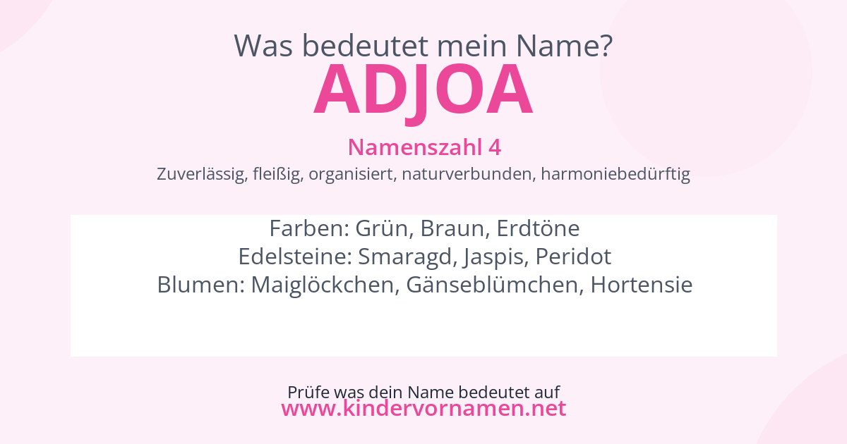 Was bedeutet der Name Adjoa?