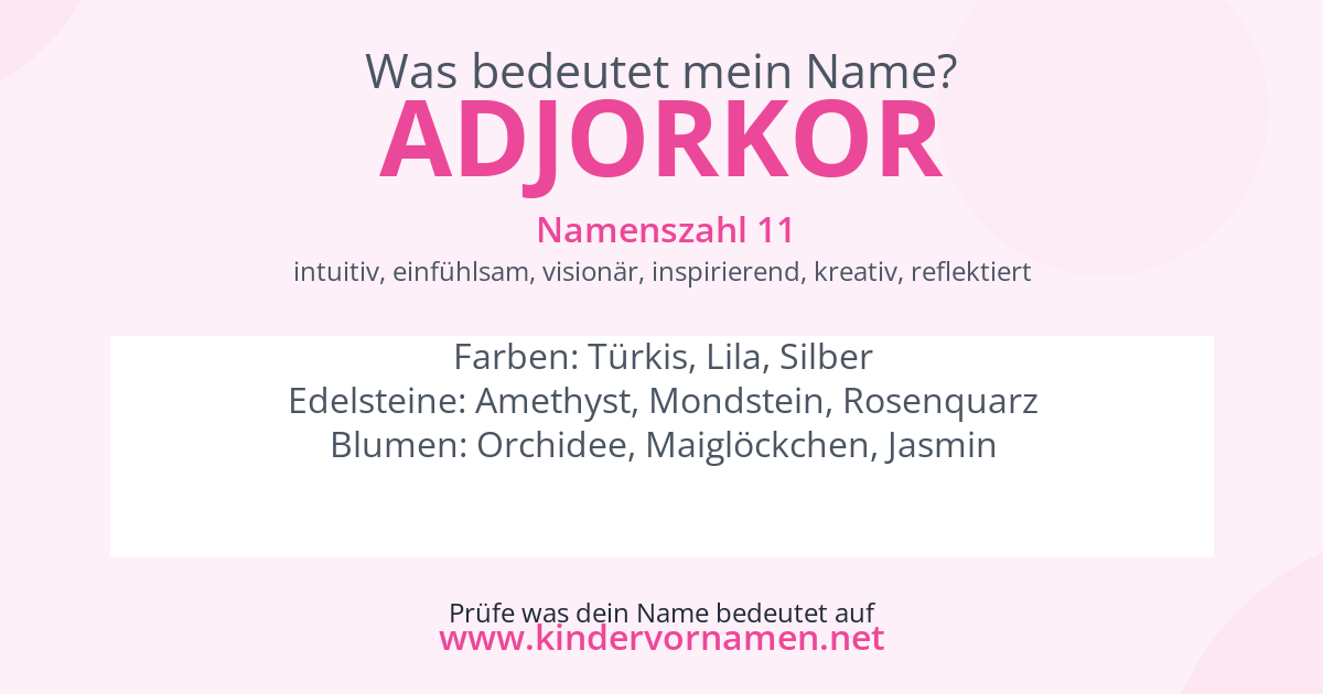 Was bedeutet der Name Adjorkor?