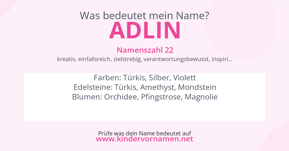 Was bedeutet der Name Adlin?