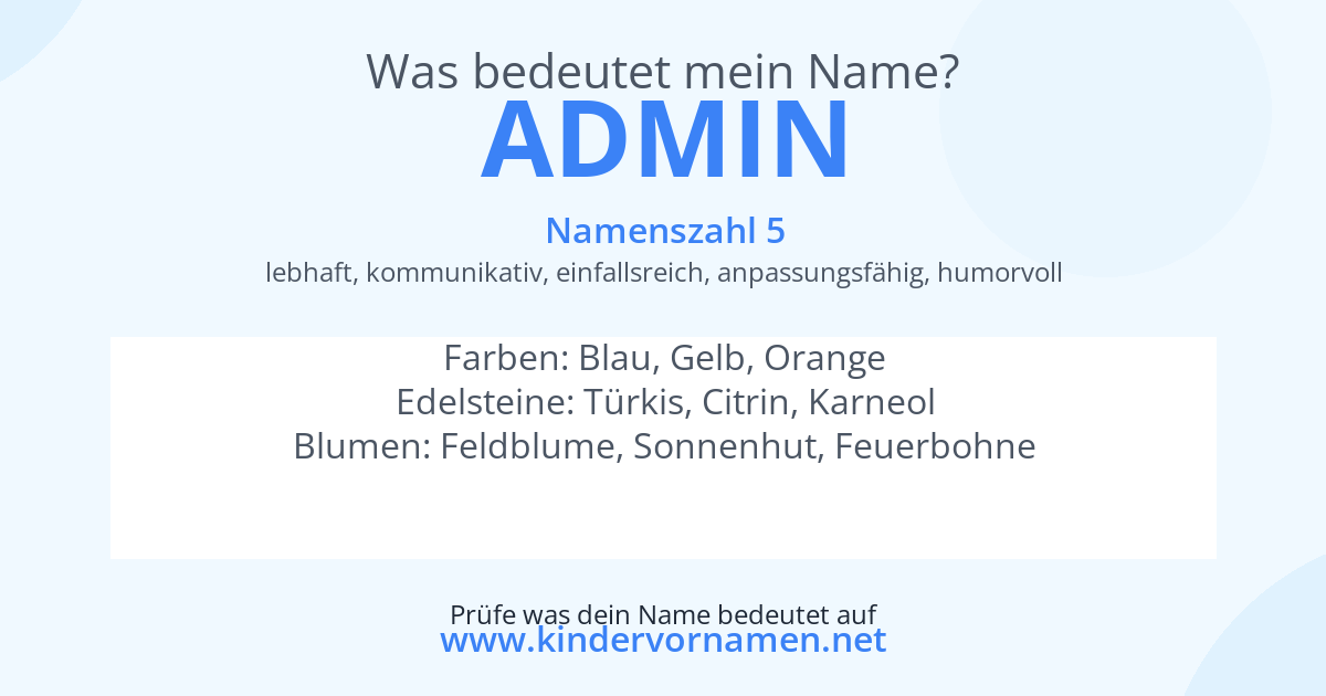 Was bedeutet der Name Admin?