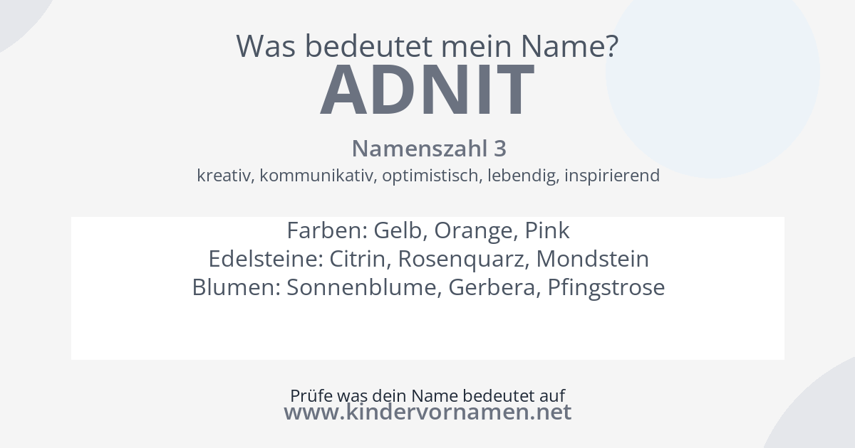 Was bedeutet der Name Adnit?