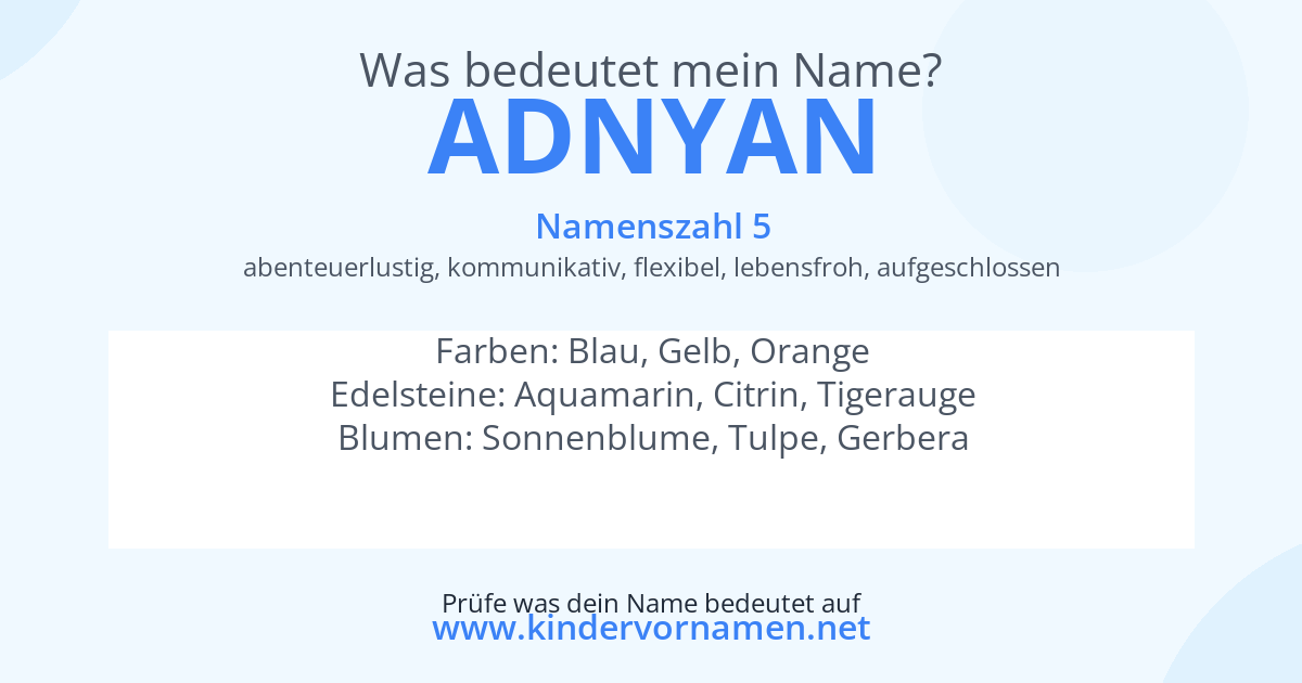 Was bedeutet der Name Adnyan?