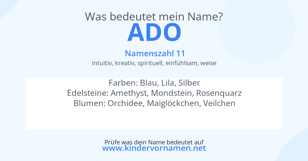 Was bedeutet der Name Ado?