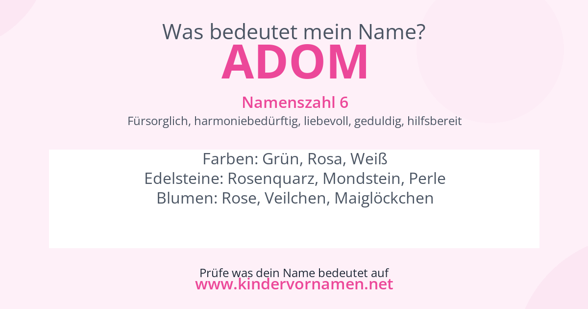 Was bedeutet der Name Adom?