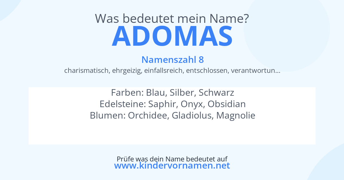 Was bedeutet der Name Adomas?