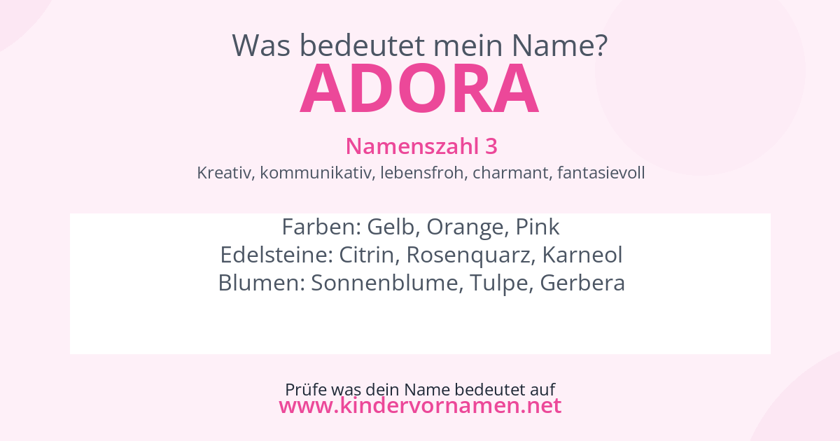Was bedeutet der Name Adora?