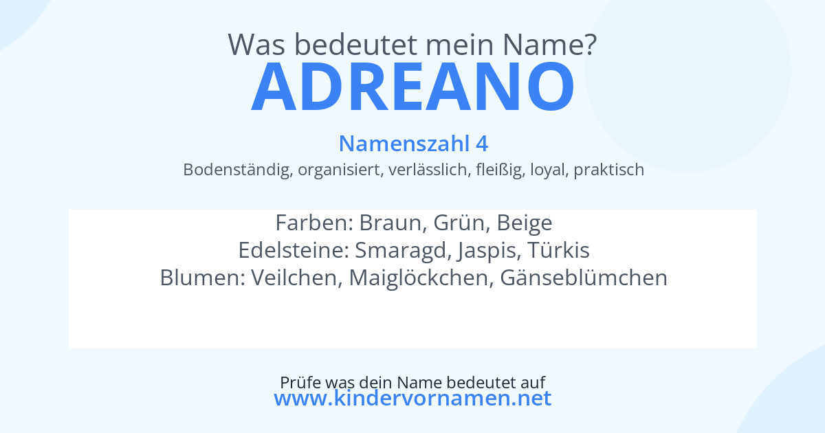 Was bedeutet der Name Adreano?