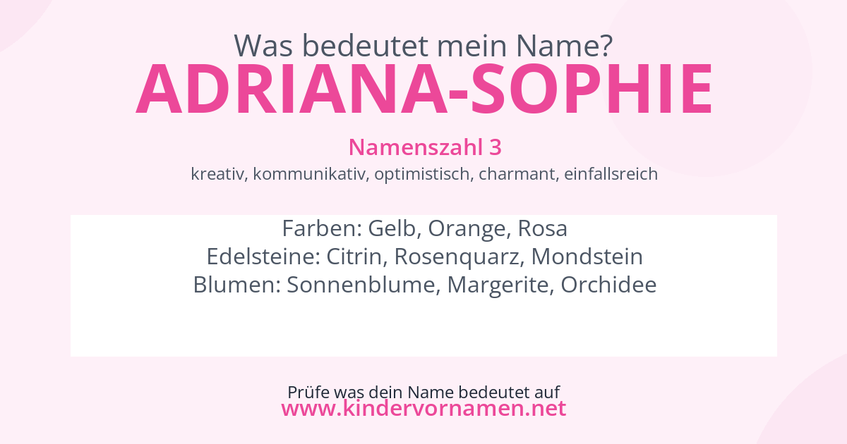 Was bedeutet der Name Adriana-Sophie?