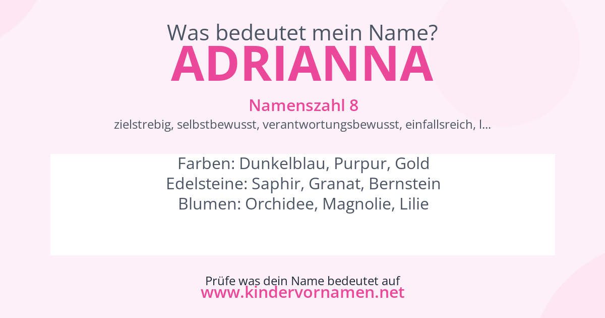 Was bedeutet der Name Adrianna?