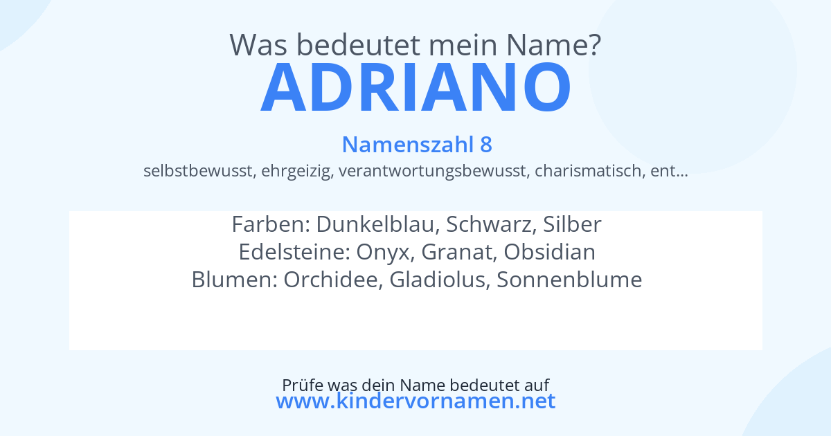 Was bedeutet der Name Adriano?