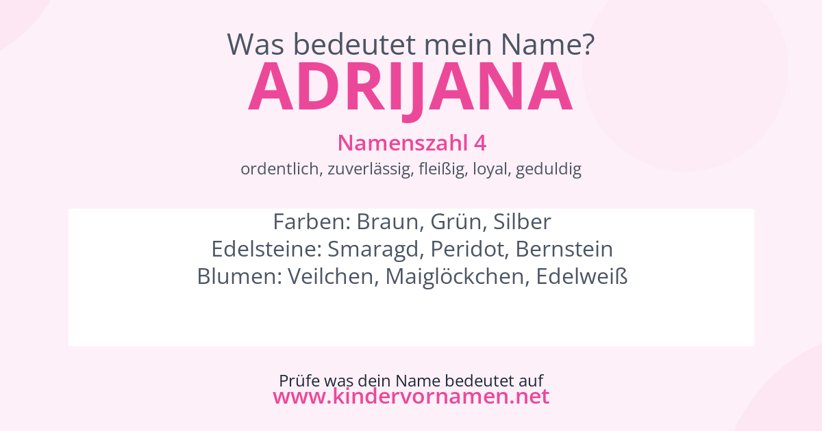 Was bedeutet der Name Adrijana?