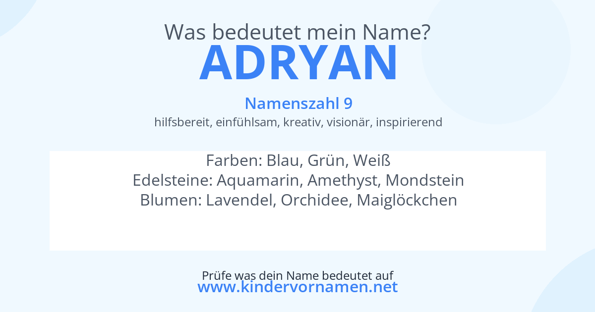 Was bedeutet der Name Adryan?