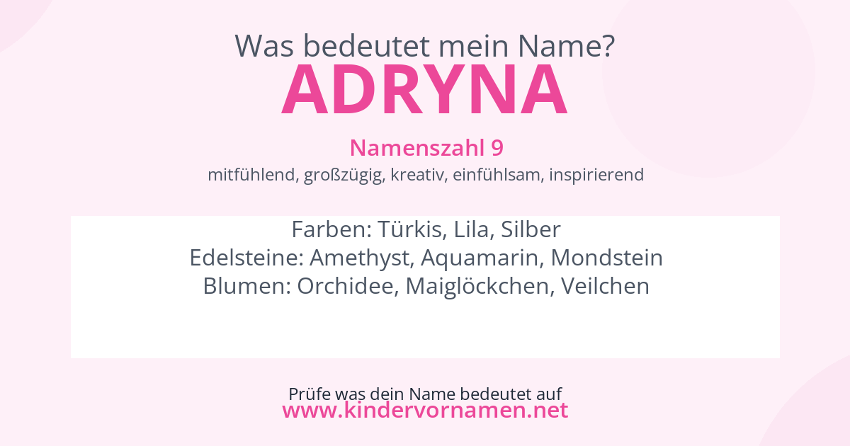Was bedeutet der Name Adryna?