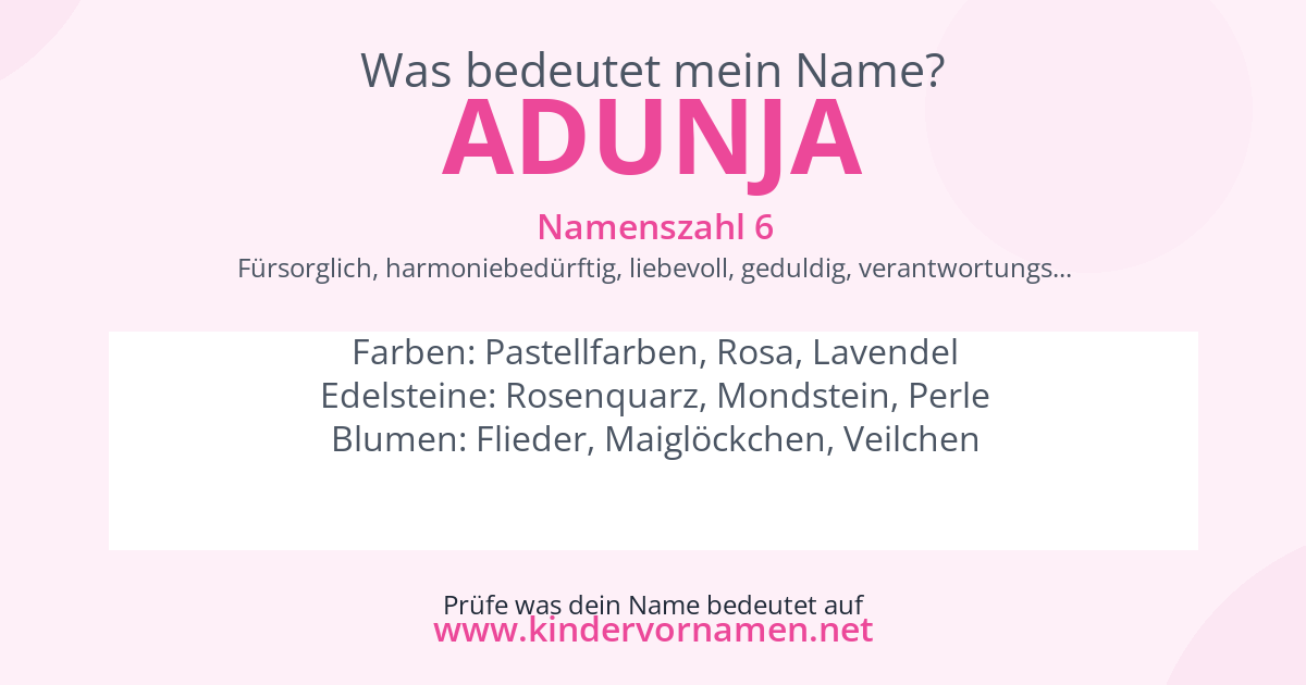 Was bedeutet der Name Adunja?