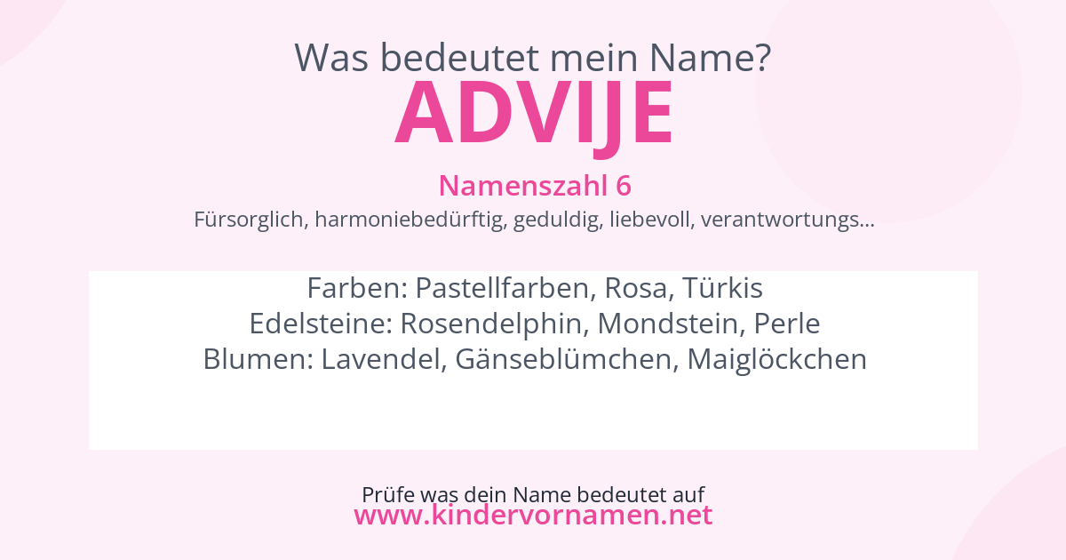 Was bedeutet der Name Advije?