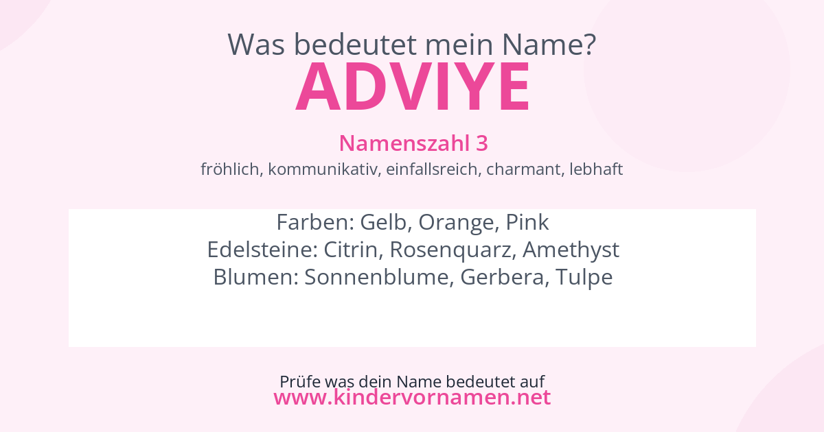 Was bedeutet der Name Adviye?
