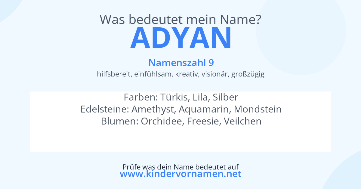 Was bedeutet der Name Adyan?
