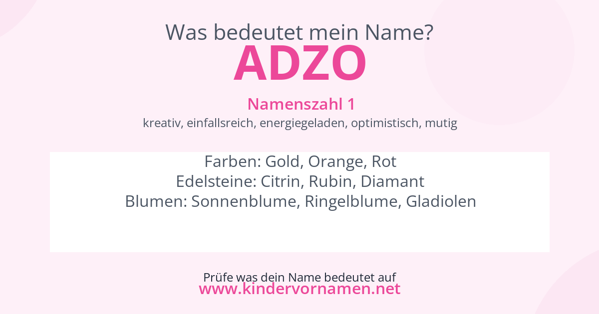 Was bedeutet der Name Adzo?