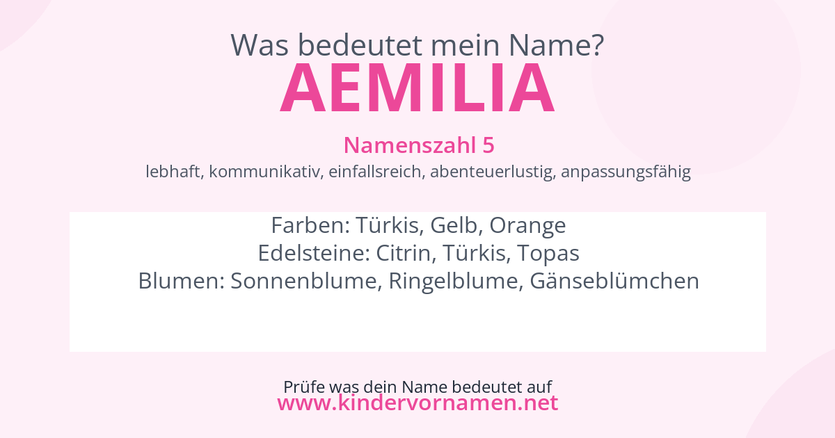Was bedeutet der Name Aemilia?