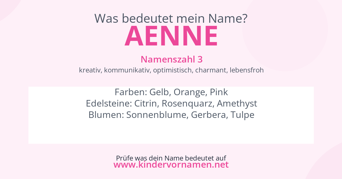 Was bedeutet der Name Aenne?