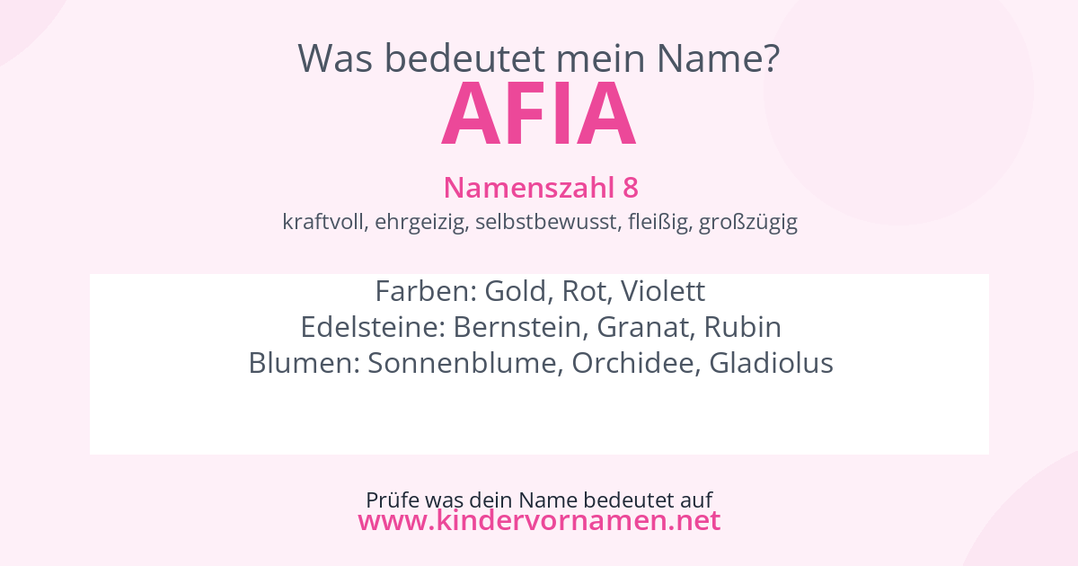 Was bedeutet der Name Afia?