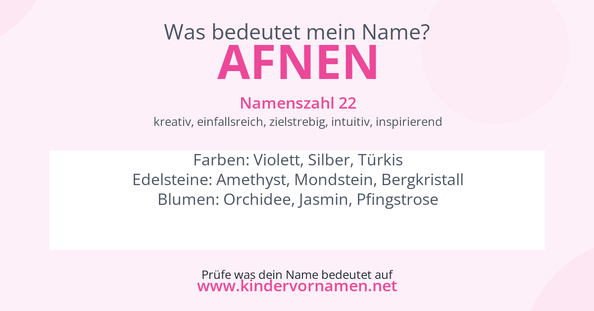Was bedeutet der Name Afnen?