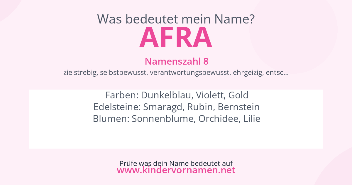 Was bedeutet der Name Afra?