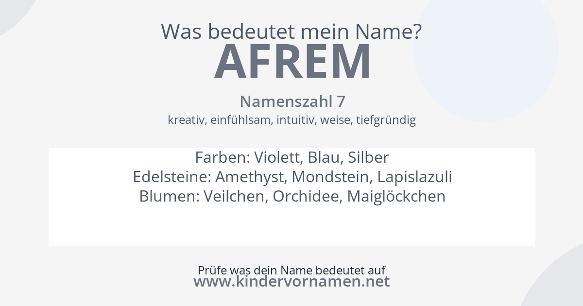 Was bedeutet der Name Afrem?