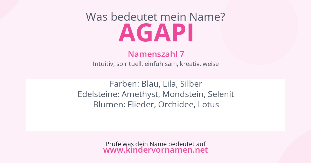 Was bedeutet der Name Agapi?