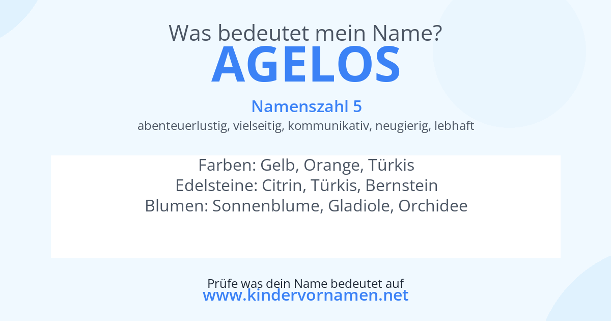 Was bedeutet der Name Agelos?