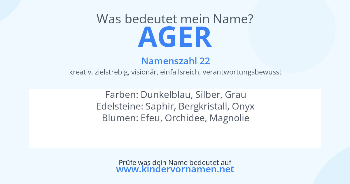 Was bedeutet der Name Ager?
