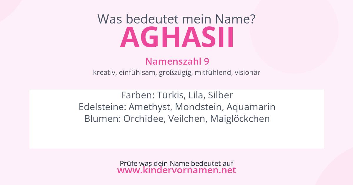 Was bedeutet der Name Aghasii?