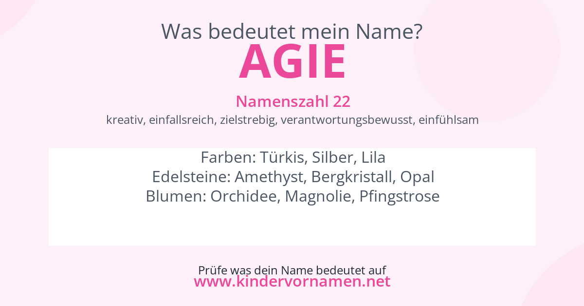Was bedeutet der Name Agie?