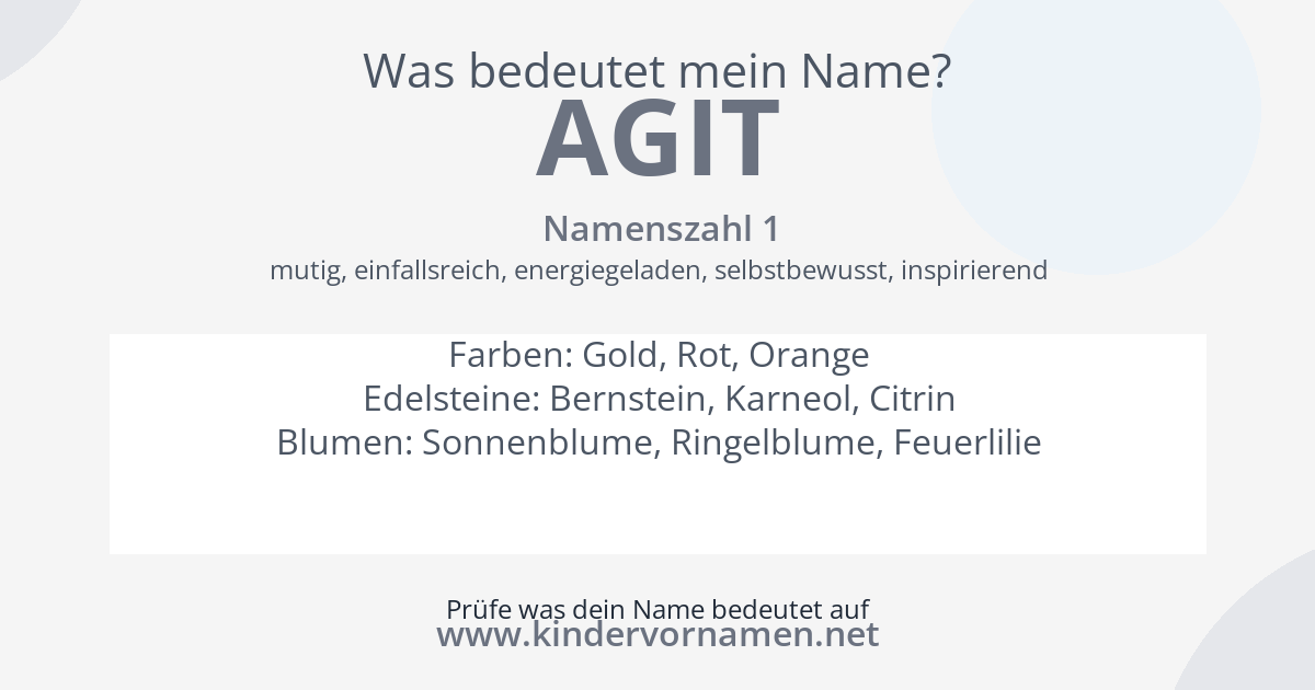 Was bedeutet der Name Agit?