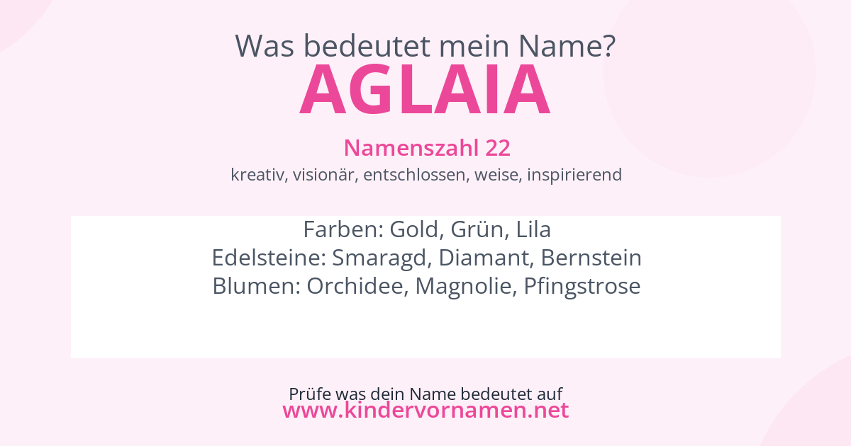 Was bedeutet der Name Aglaia?