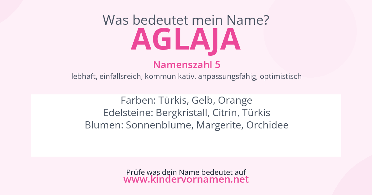Was bedeutet der Name Aglaja?