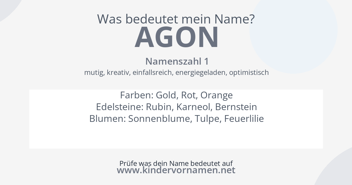 Was bedeutet der Name Agon?