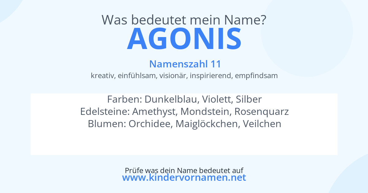 Was bedeutet der Name Agonis?