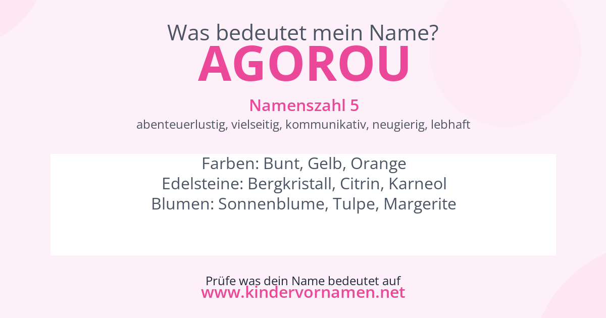 Was bedeutet der Name Agorou?