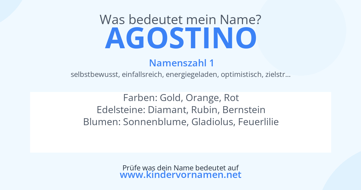 Was bedeutet der Name Agostino?